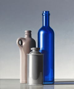 Composition with Blue Bottle - 21st Century Contemporary Oil Painting Still-Life