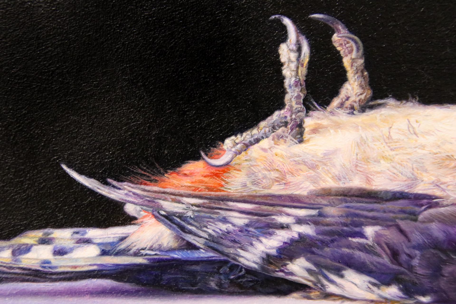 Juvenile - 21st Century Contemporary Oil Still-Life Painting of a Dead Bird 2