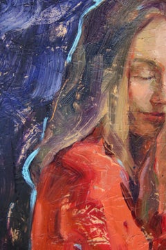 Tenderness - 21st Century Contemporary Colorful Oil Portrait Painting