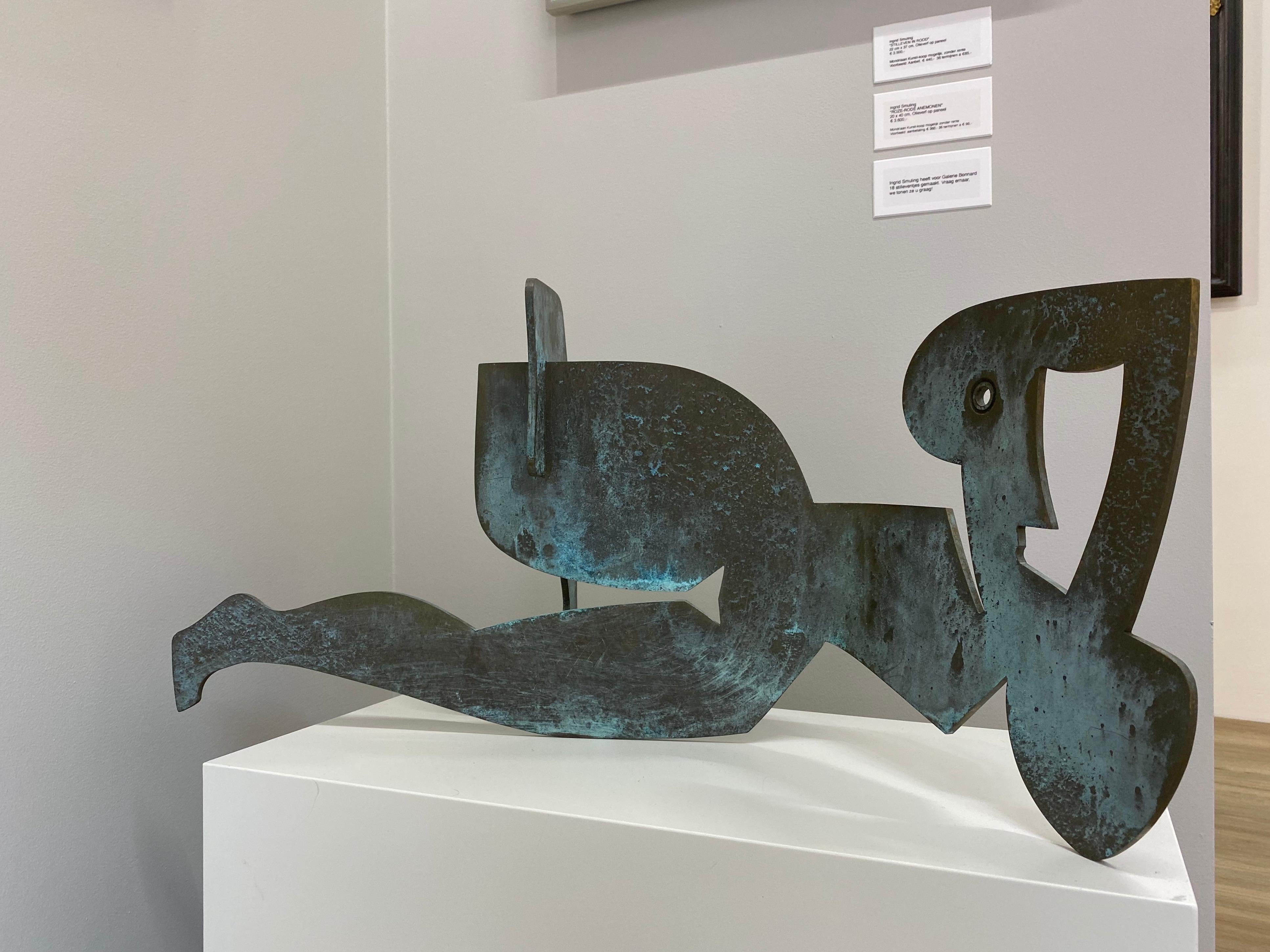 Pablo's wife -21st century Contemporary sculpture of brass - Sculpture by Jan Wils