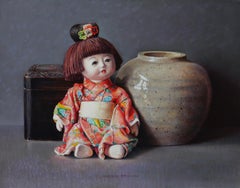 Chinese Doll and Old Ginger Jar - 21st Century Contemporary Oil Still-Life