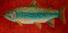 Brook Trout- 21st Century Contemporary Oil Painting on canvas of a Fish