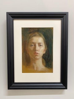 Autoritratto a pastelli - Disegno contemporaneo russo del XXI secolo