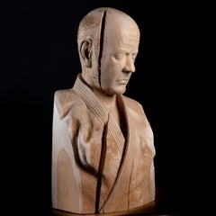 Yume- No- Uchi, Dreaming- 21st Century Contemporary Wooden Sculpture of a Judoka