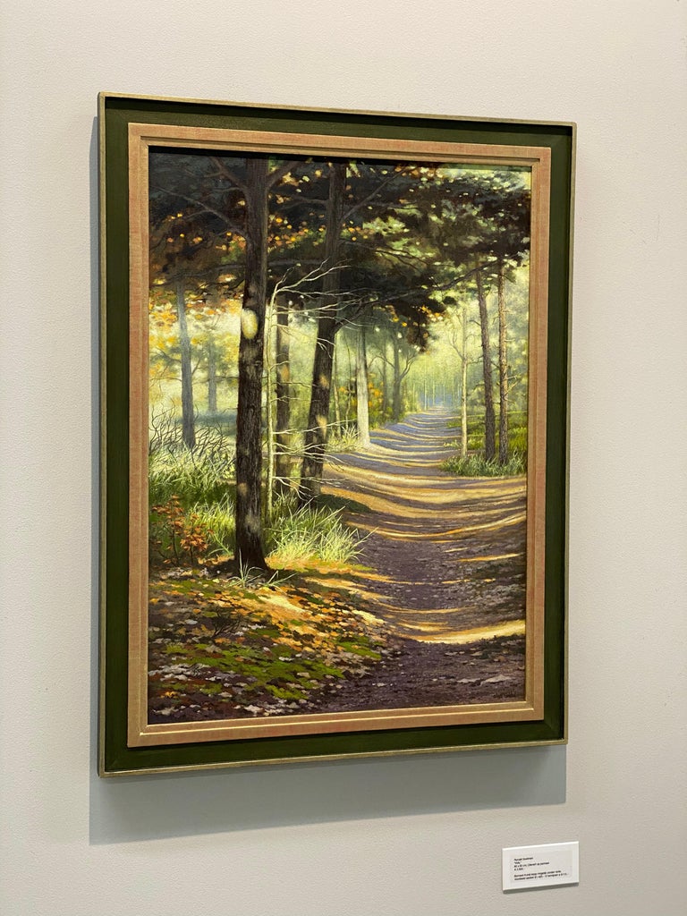 Sunshine in Dutch Forest - 21st Century Contemporary Dutch Landscape Painting For Sale 1