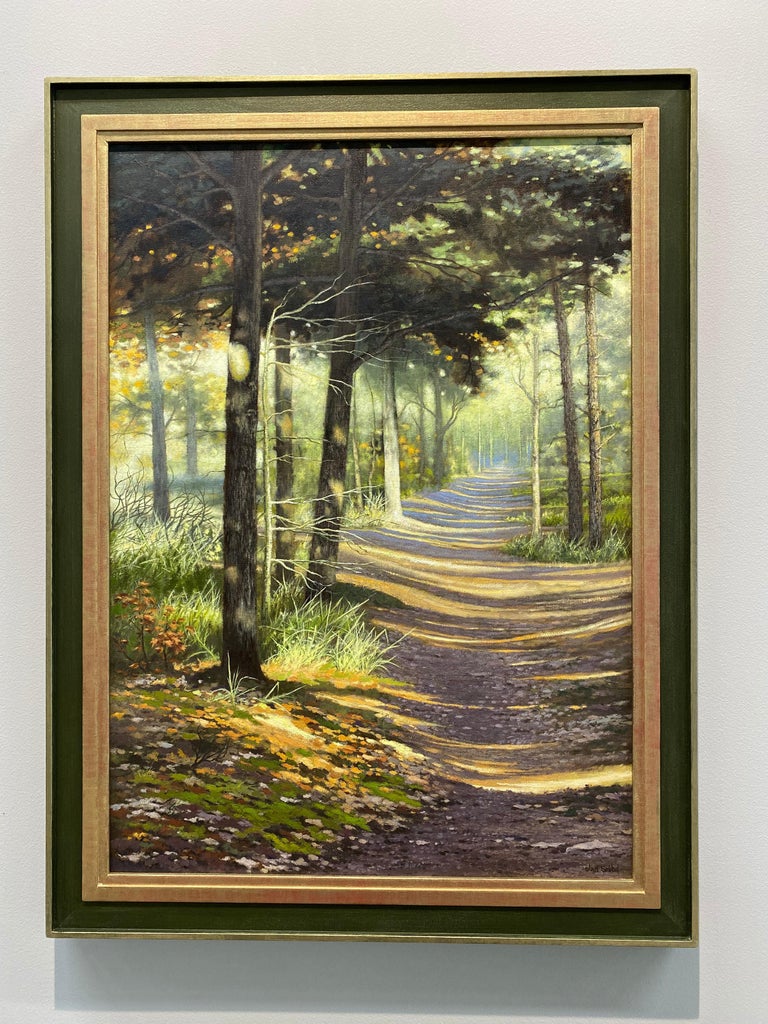 Sunshine in Dutch Forest - 21st Century Contemporary Dutch Landscape Painting For Sale 2