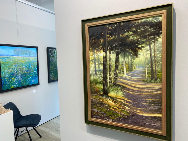 Sunshine in Dutch Forest - 21st Century Contemporary Dutch Landscape Painting For Sale 3
