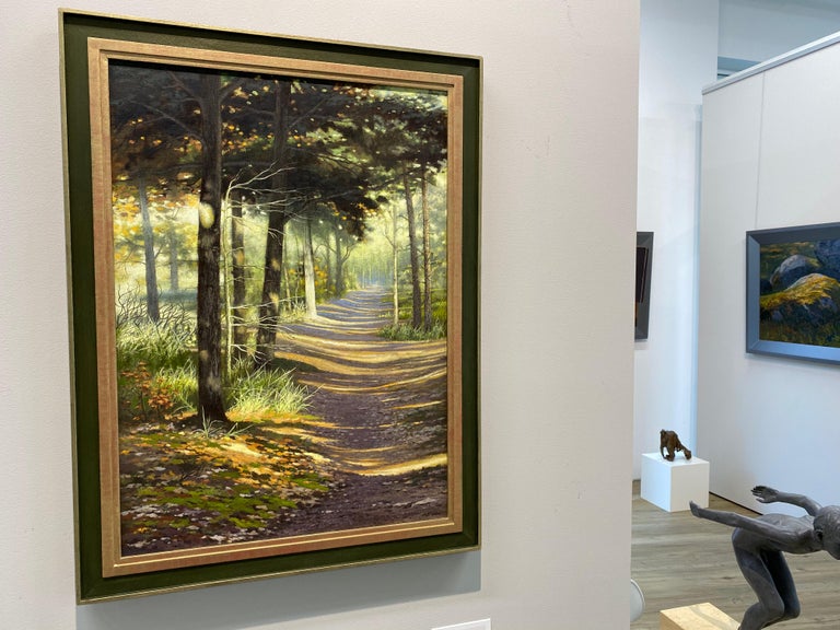 Sunshine in Dutch Forest - 21st Century Contemporary Dutch Landscape Painting For Sale 4