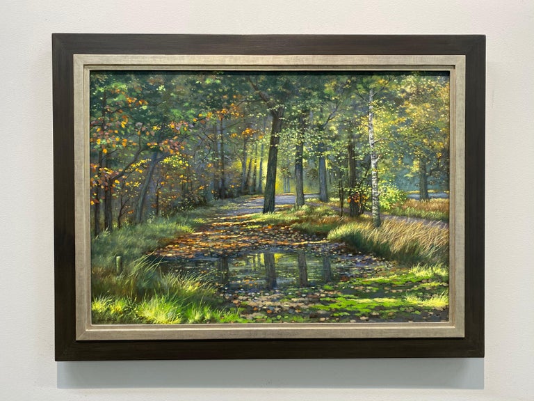 Small Forest Lake- 21st Century Contemporary Dutch Landscape Painting For Sale 5