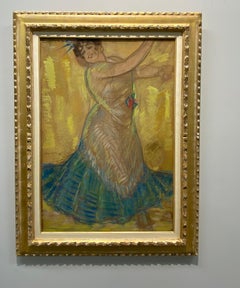 Carmen- 20st Century Dutch Pastel Drawing of a Dancing Woman