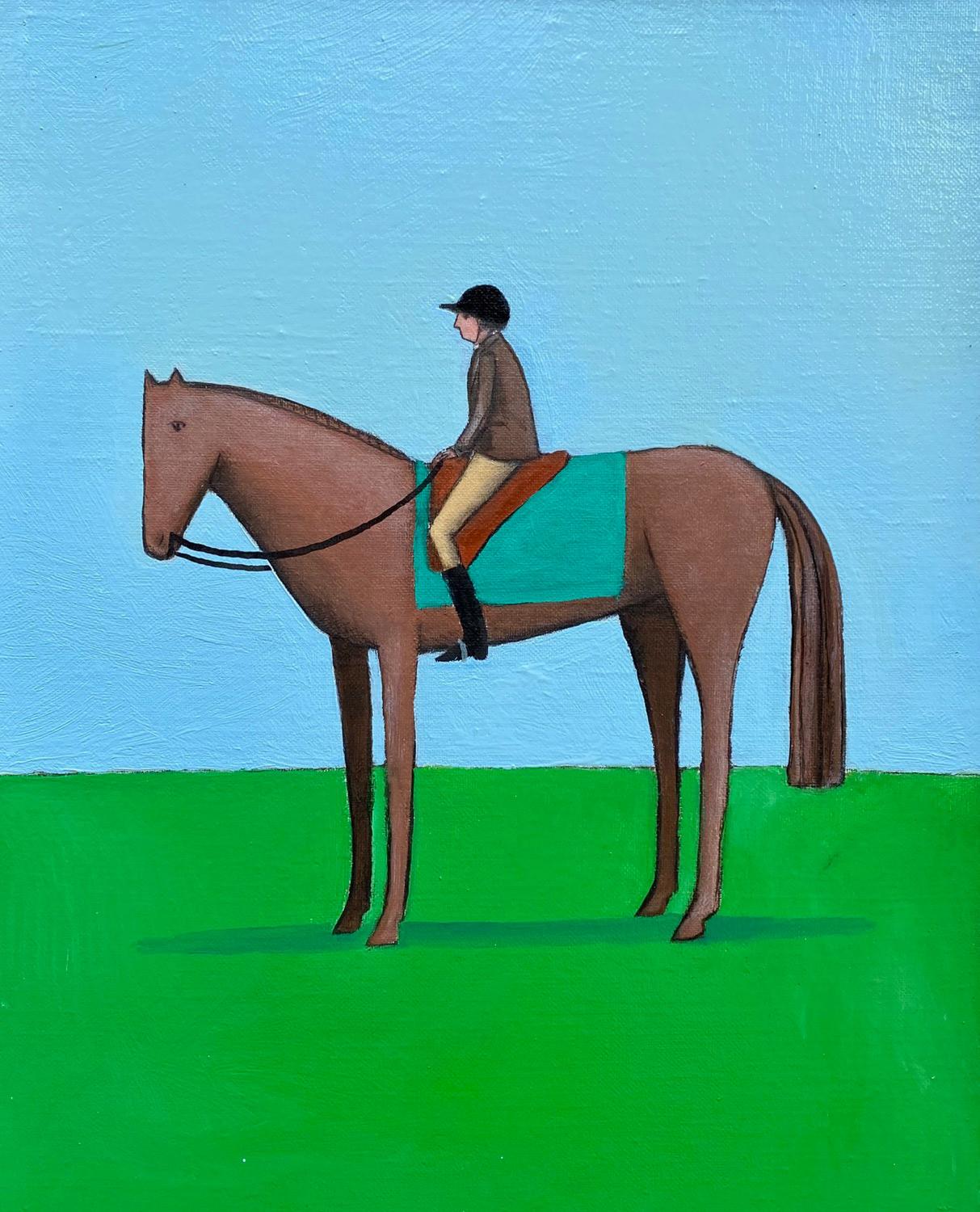 Giacomo Piussi Animal Painting - Rider, Florence, Italy, 2019