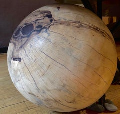 Sphere Carved with Abstraction, Tamarind wood
