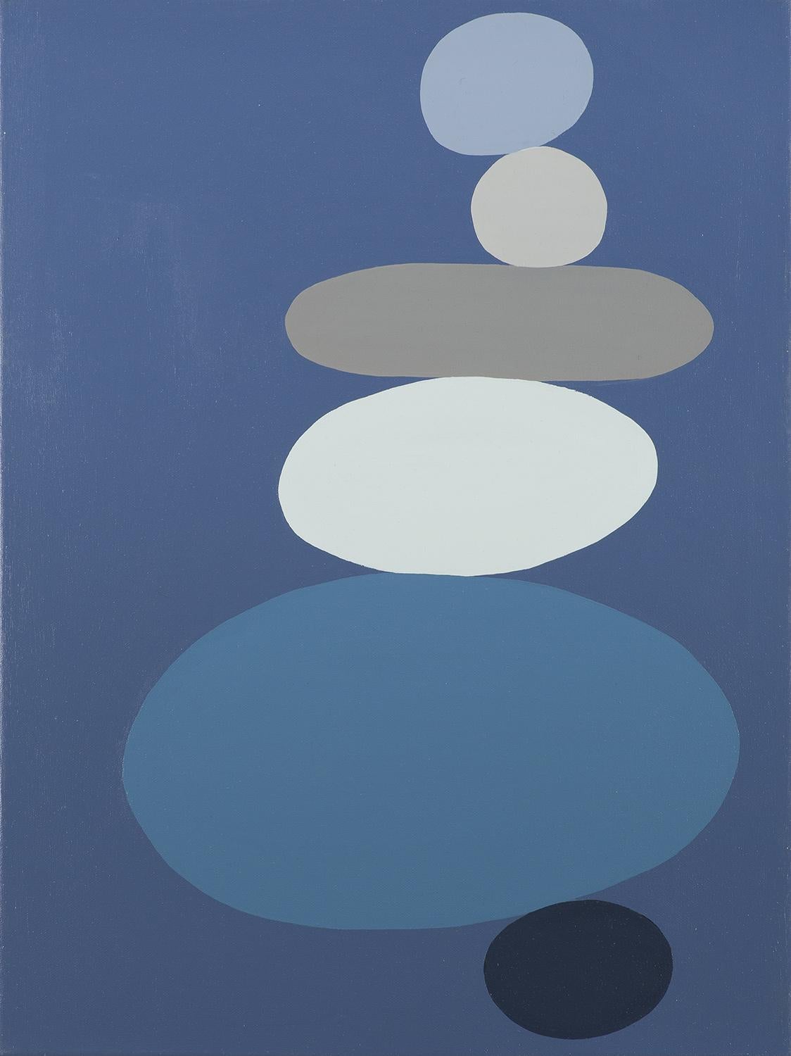 Erica Hauser Abstract Painting - Rivertown Blue II, Beacon, NY, 2020