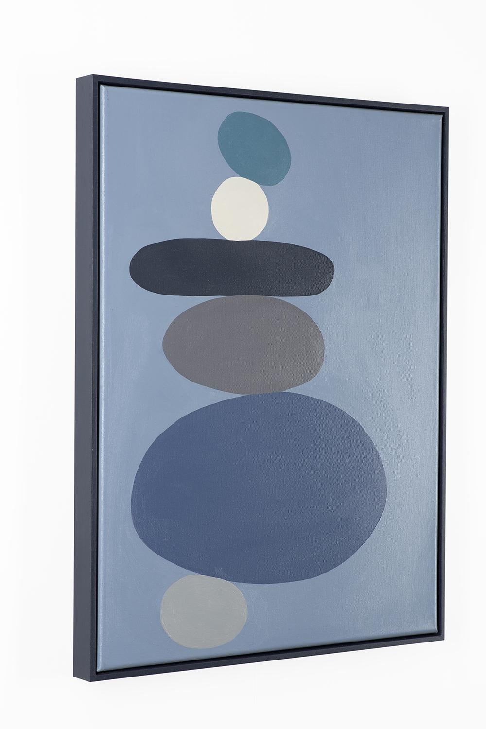 Rivertown Blue I, Beacon, NY, 2020, Rivertown – Painting von Erica Hauser
