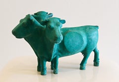 Three- headed Cow, Small version- Contemporary Sculpture, Bronze, 21st Century