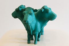 Three- headed Cow, Small version- Contemporary Sculpture, Bronze, 21st Century