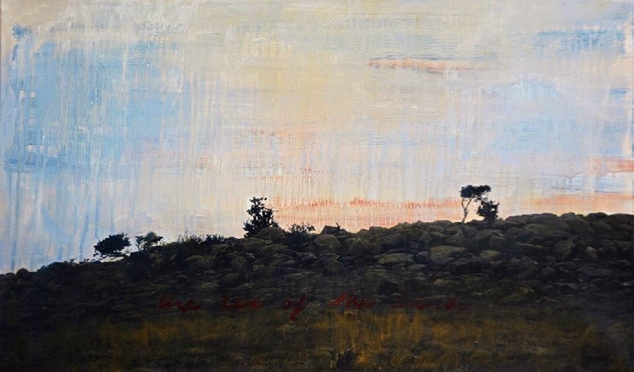 Sue Martin Landscape Painting - Lie of the Land I- Contemporary painting, Oil pigment on Canvas, 21st Century