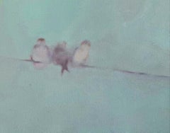 Wired Birds- Contemporary painting, Oil on Canvas, 21st Century