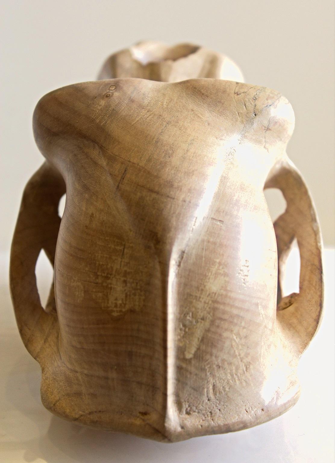 Baboon- Contemporary sculpture, Carved Jacaranda wood, 21st Century - Brown Still-Life Sculpture by Friday Jibu