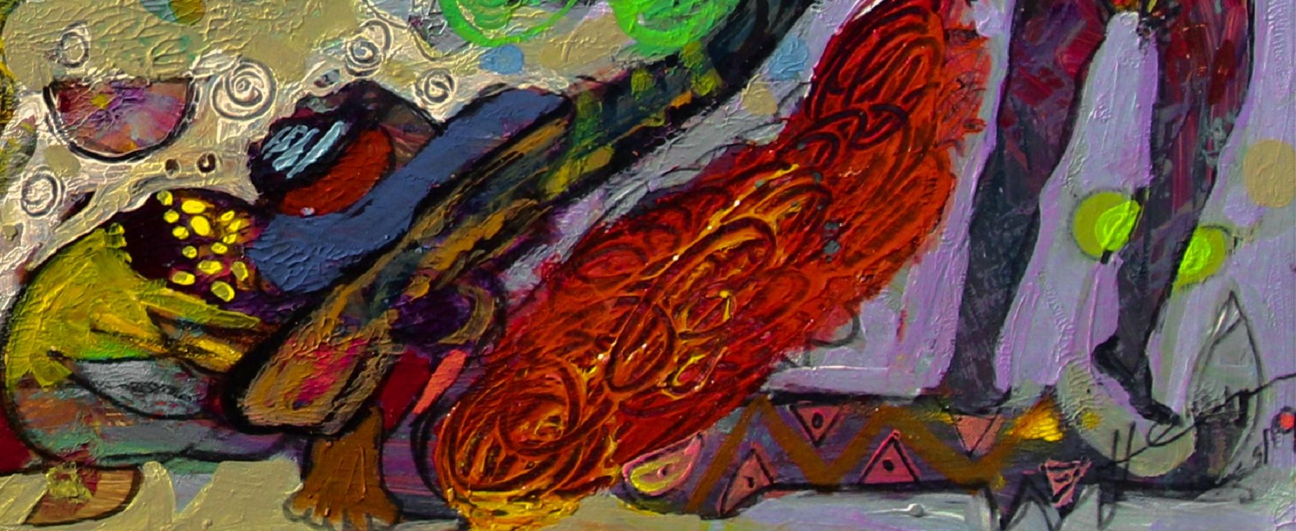 Paper work V- Contemporary painting, Acrylic on Paper, 21st Century - Painting by Hussein Salim