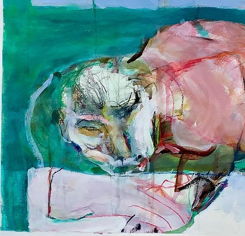 Untitled 12/19- Contemporary painting, Mixed media on Paper, 21st Century - Painting by Ilana Seati