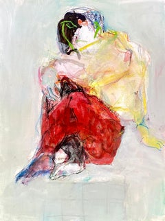 Red Trousers- Contemporary, Mixed media on Fabriano, 21st Century (unframed)