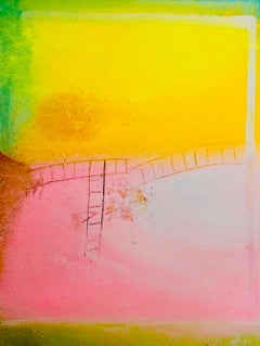 Standing On Pink Cloud, 2018, oil and beeswax on canvas, abstract, 21st century