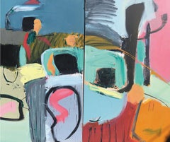Diptych: Horseshoe in Mexico - Abstract, Acrylic on Canvas, 21st Century