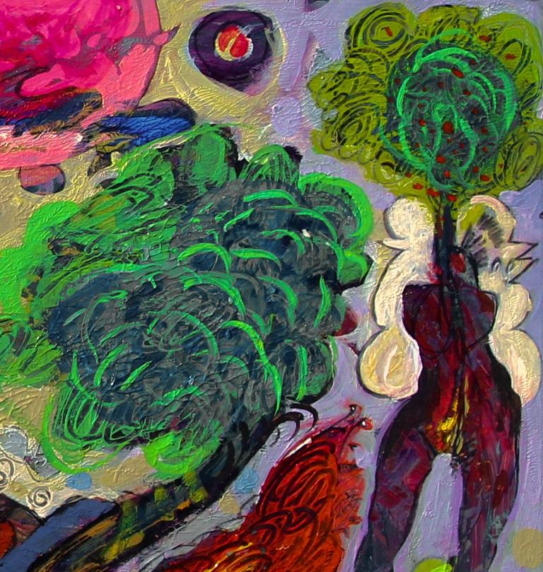 Paper work V- Contemporary painting, Acrylic on Paper, 21st Century - Brown Figurative Painting by Hussein Salim