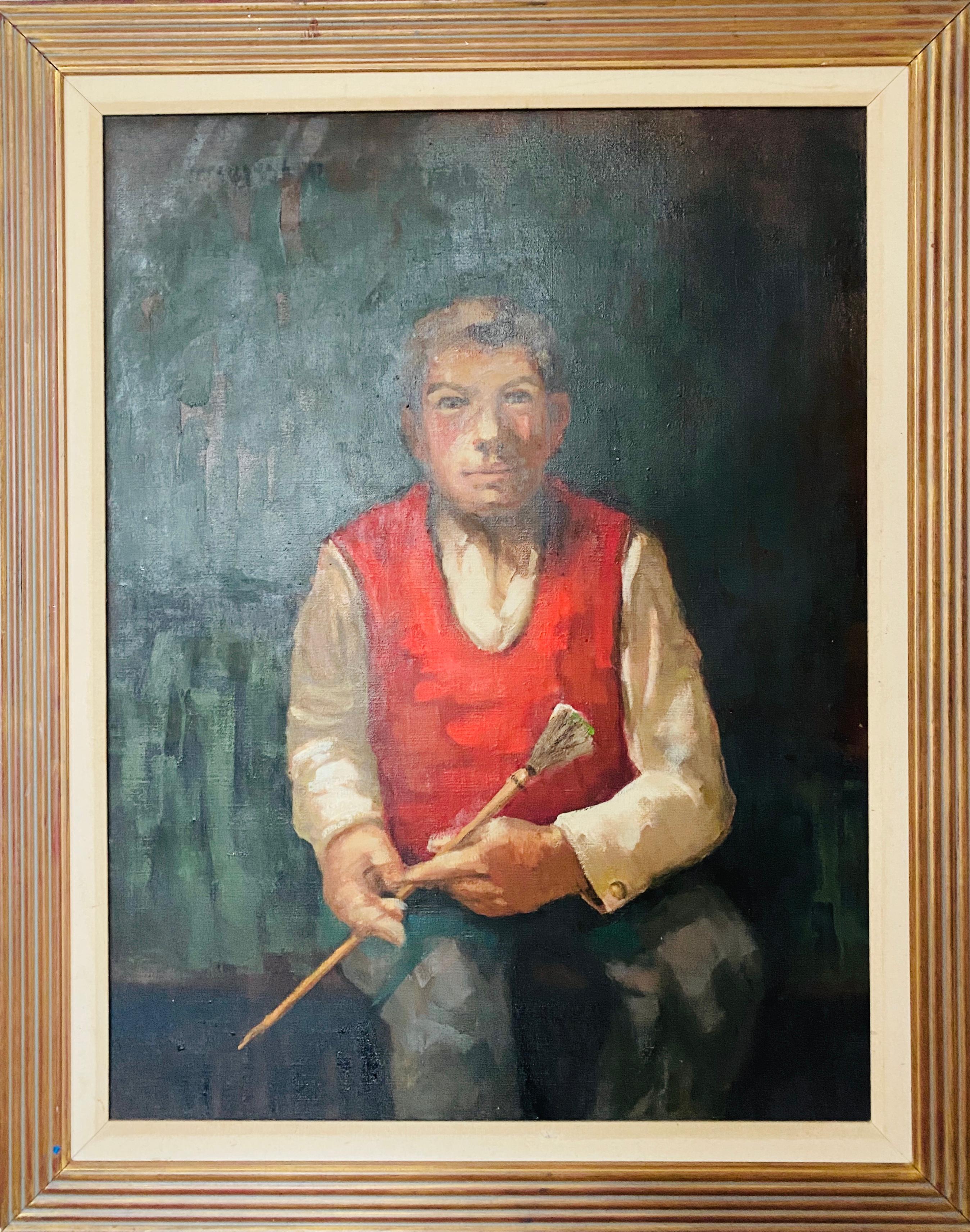 Adam, Oil on Canvas, Signed and Dated '91, 20th Centuary, Portrait, (framed)  - Painting by Tadeusz Jaroszynski