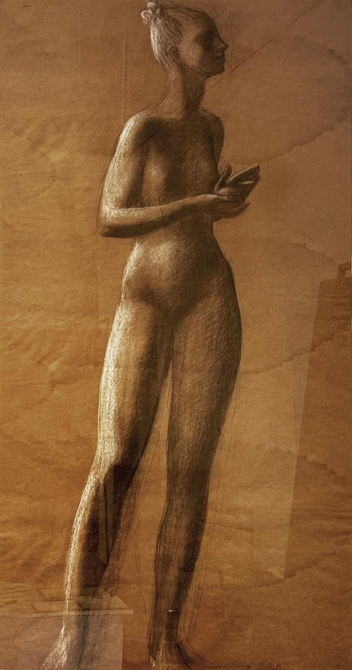 Enrique Alférez Figurative Art - Standing Nude