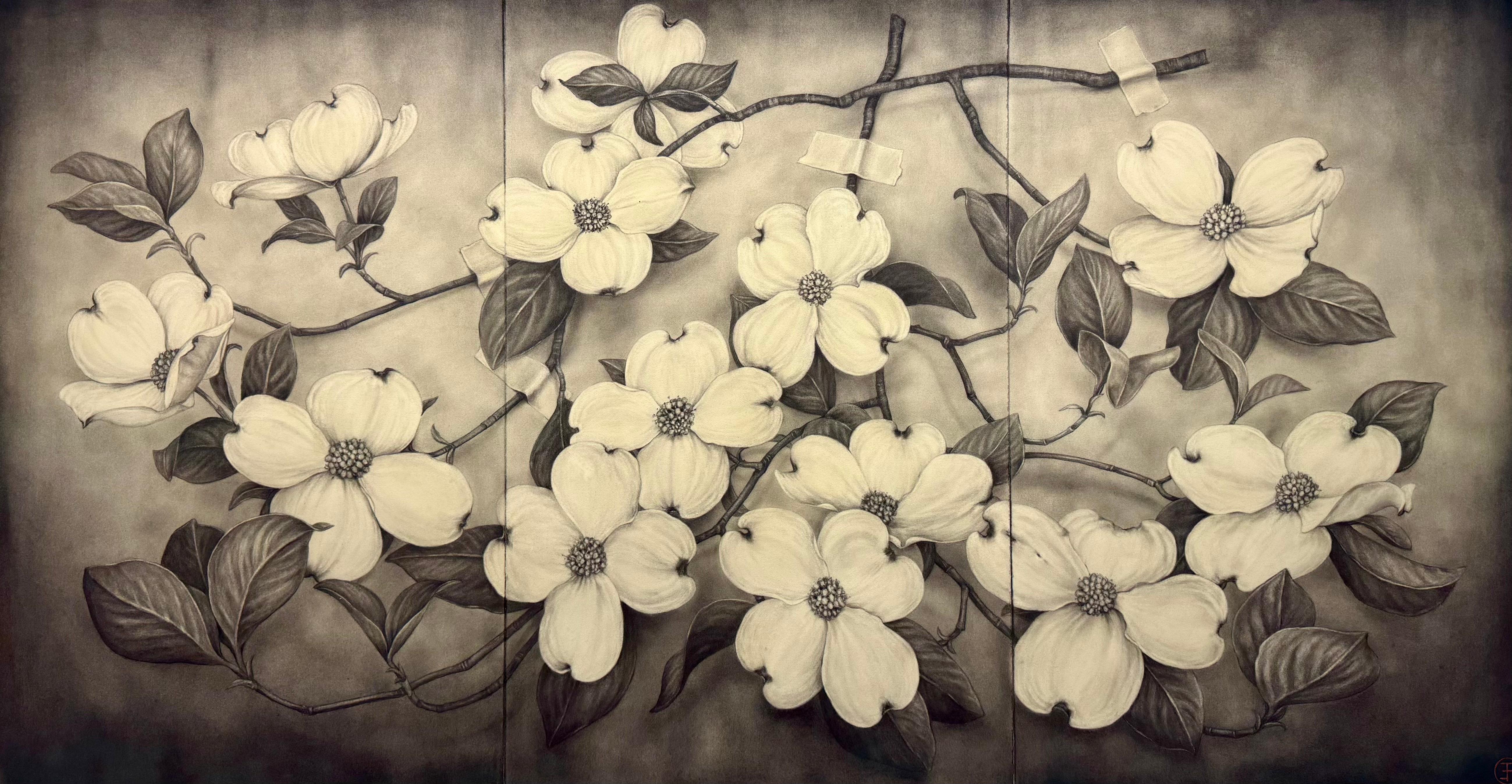 Emily Farish Still-Life - (Three Panel) Dogwood Branch No. 48