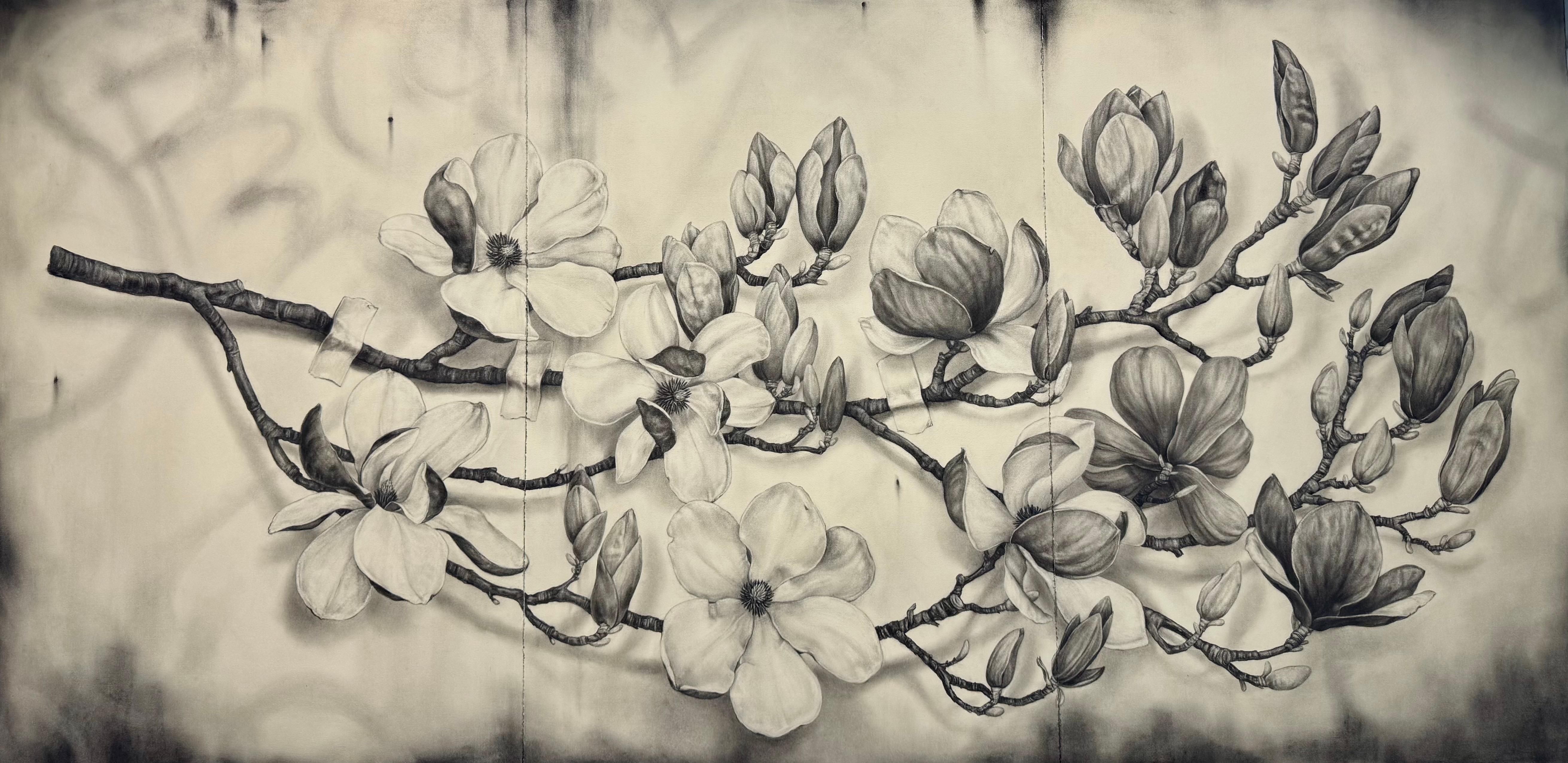 (Three Panel) Chinese Magnolia Branch No. 49