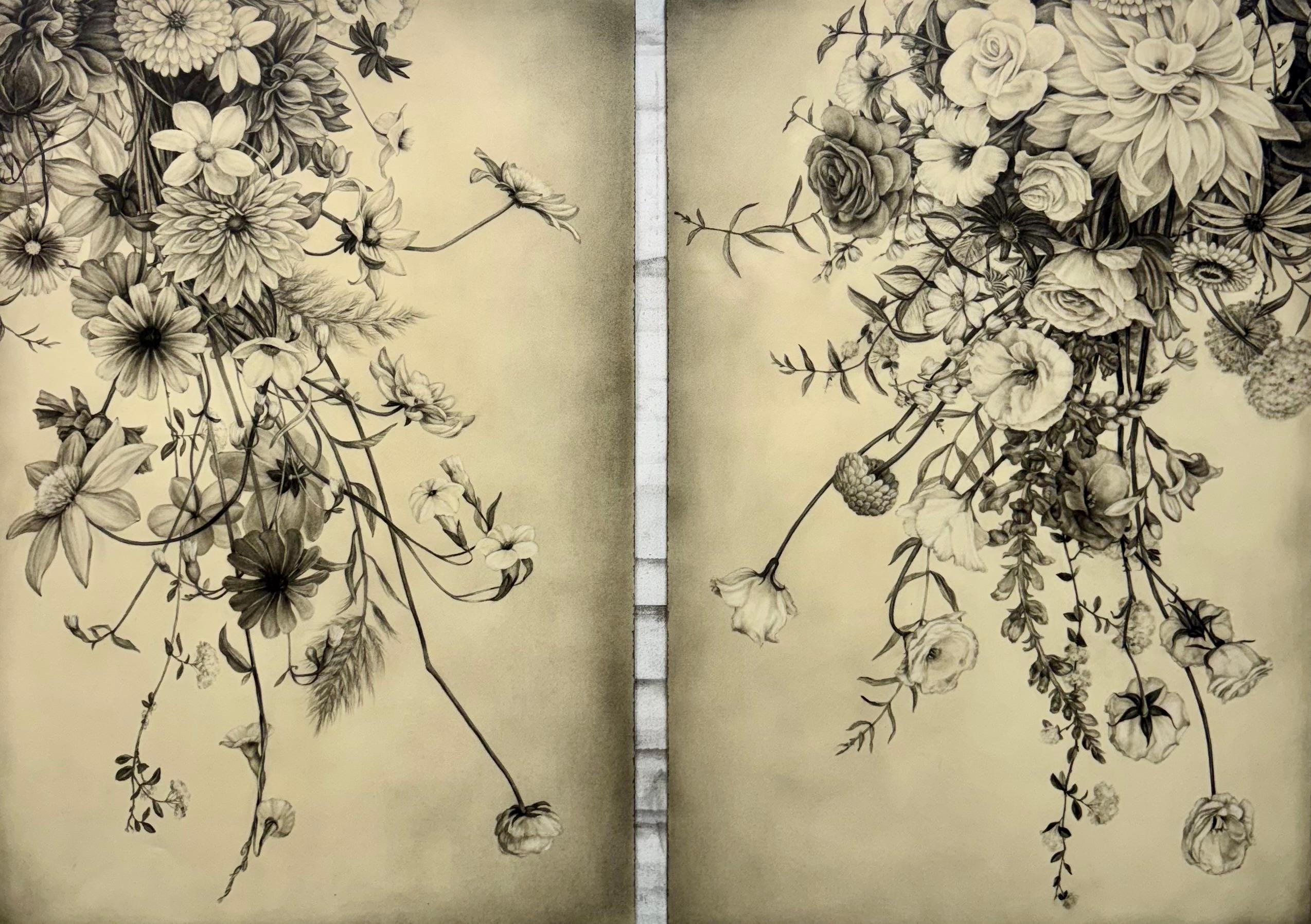 (Two Panel) Arrangement /Re-Arrangement - Beige Still-Life by Emily Farish