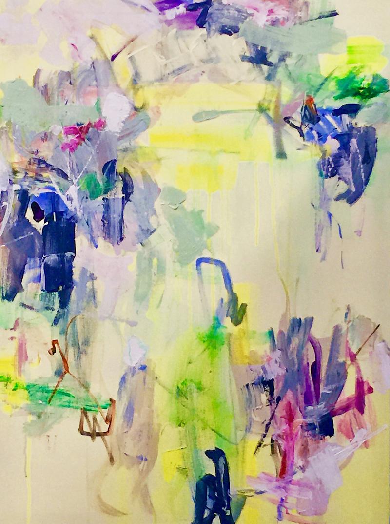 Ryoko Endo Abstract Painting - Rain on the Window