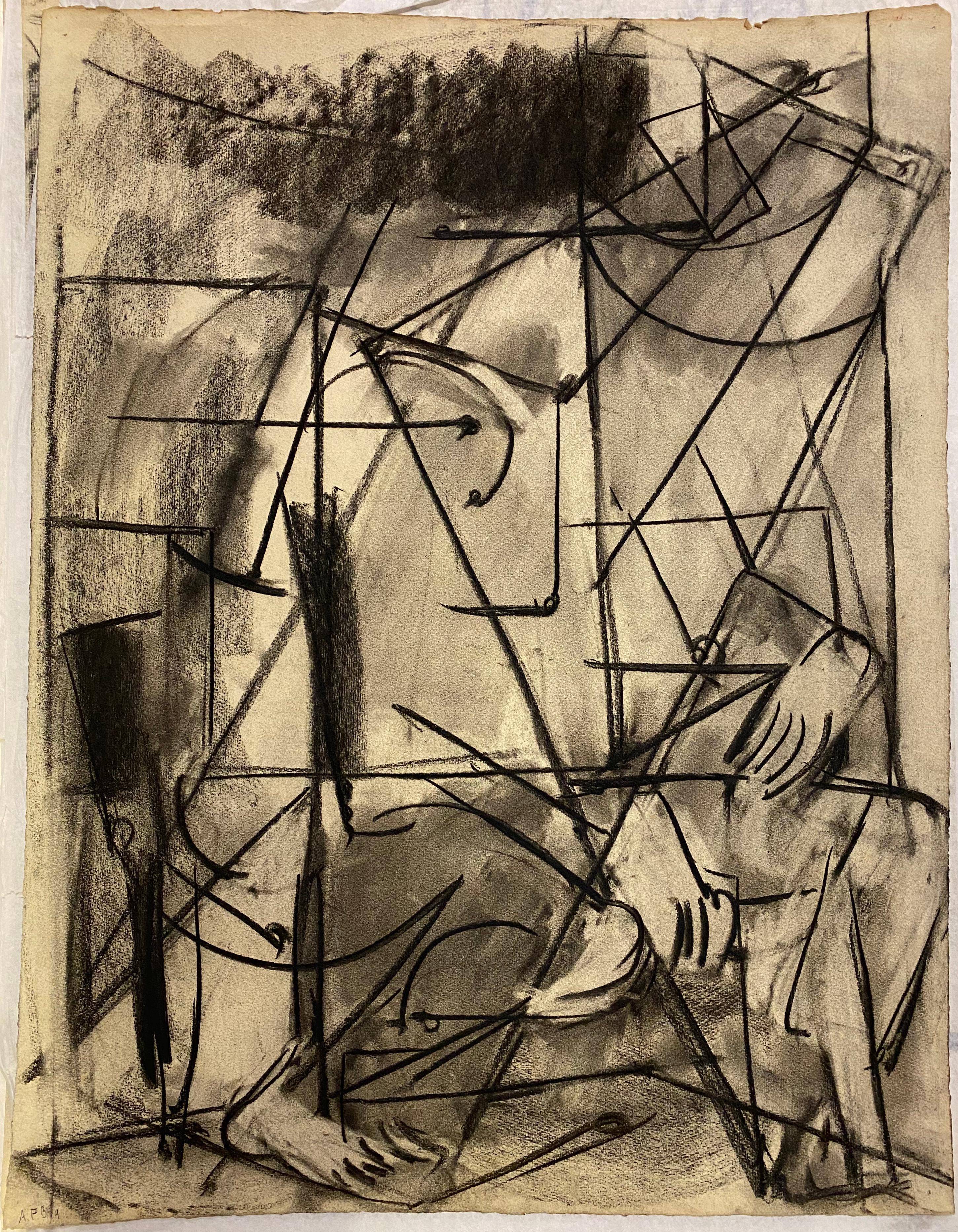Fritz Bultman Abstract Drawing – Ohne Titel (9-Q1)