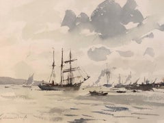 'The Barquentine Gazela on the Tagus' Original Modern British Impressionist