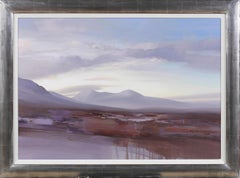 'The Setting Sun Lighting up the Land, Black Mount' by contemporary Chris Bushe