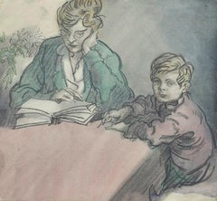 'The Young Artist' Modern British Mid Century Master Drawing Illustration