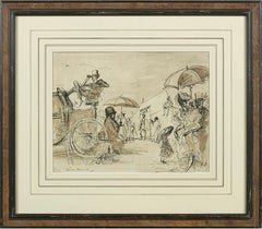 'Cavalry Club, 1939' Modern British Mid Century Master Drawing Illustration