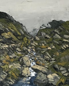 'Llanberis Pass' Traditional Welsh Landscape painting, Palette Knife Technique