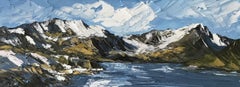 'Snow on Y Garn' Traditional Welsh Landscape painting, Palette Knife Technique