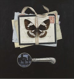 Tied Letters with Butterfly and Magnifying Glass