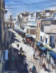 'View from Cafe des Artistes' original painting by British artist Tom Hoar