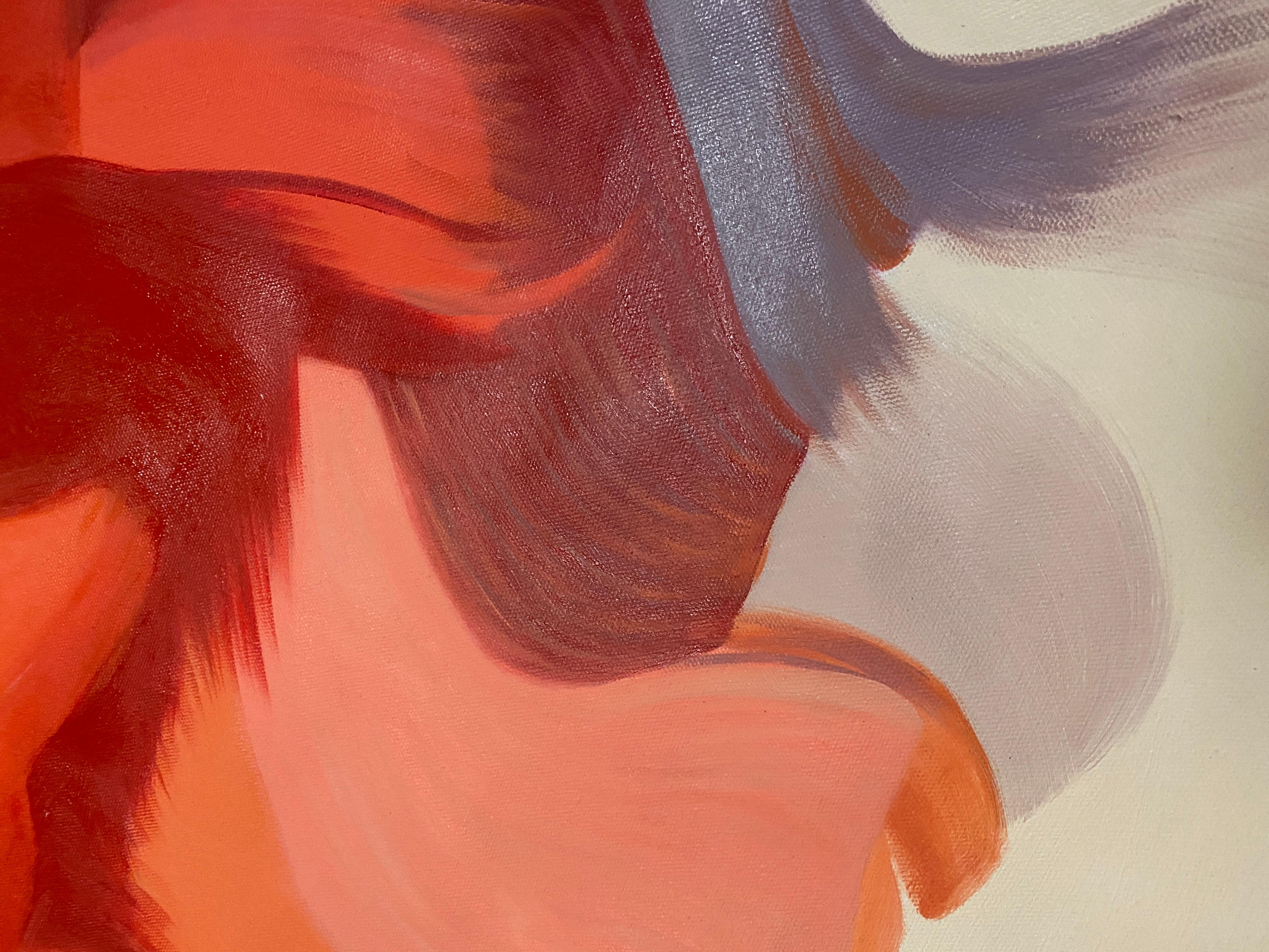 Nascita di un'idea: Pittura acrilica astratta rosso-blu. in vendita 9