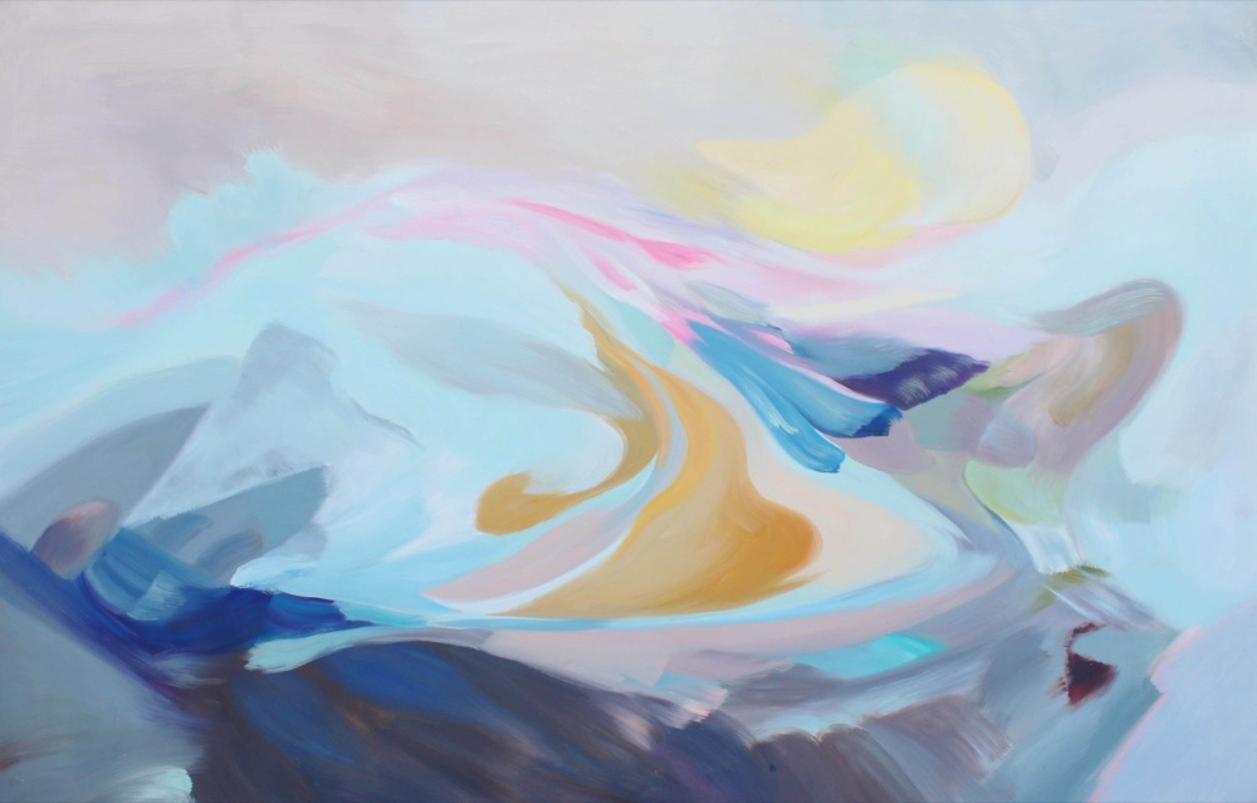 La sérénité côtière - Peinture acrylique abstraite bleue, Le chant de l'eau bleue - Painting de Irena Orlov