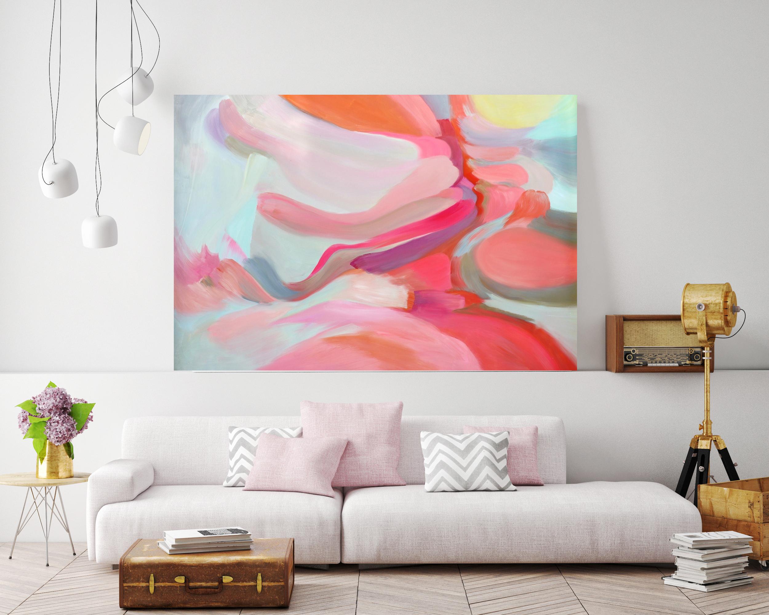 Irena Orlov Interior Painting - Passionate Impure Romance - Original Acrylic Painting 42x68