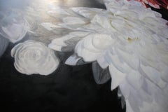 Abstract Floral Acrylic Painting, Framed 48 H X 36" W Floral Inspiration