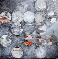 Industrial Circles, Geometrical Mixed Media on Canvas, Textured  24 X 24"