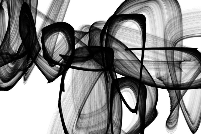 Irena Orlov - Black and White Abstract Painting 60 x 40" I exist at 1stDibs